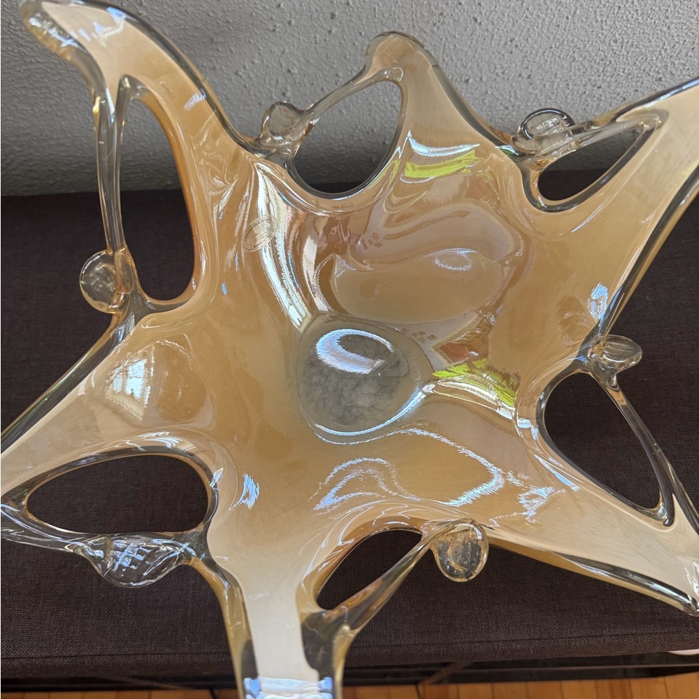 Elegant Cream Glass Art Bowl